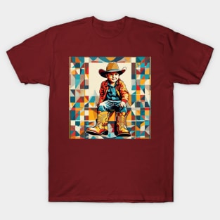 Young Cowboy Wearing His Father's Boots T-Shirt